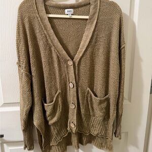 BKE Women's Tan Button-Up Cardigan